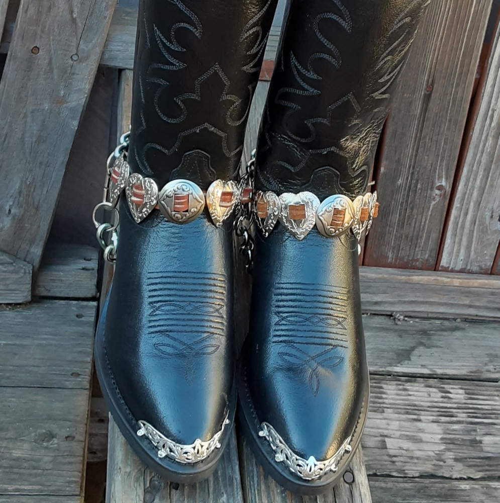 Handmade Custom Concho Bootstraps To-Order - Picture 2 of 13